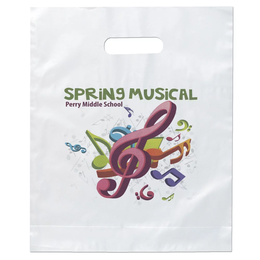 Orchid™ Frosted Brite Die Cut Handle Bag (Dynamic Color)