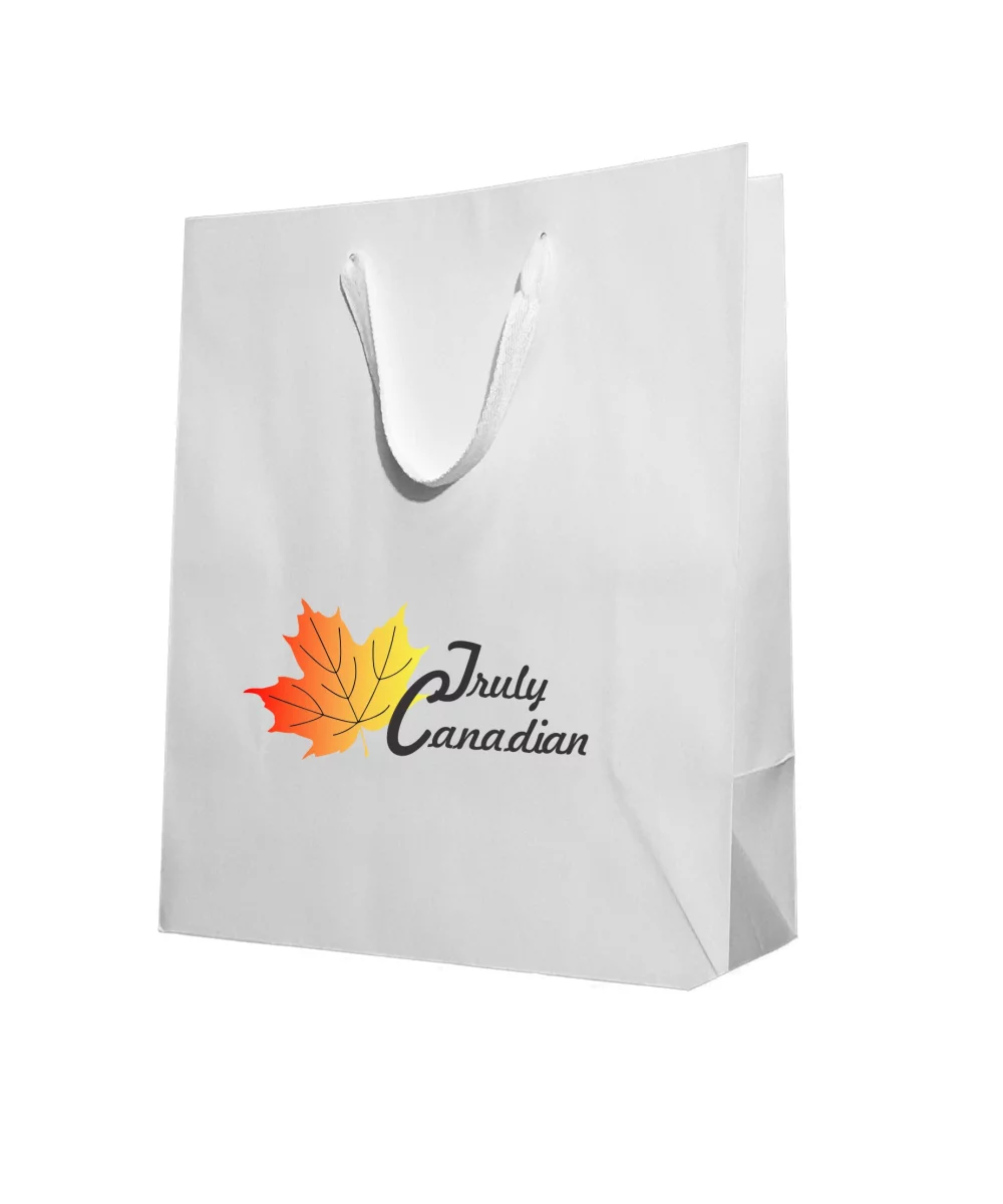 Cotton Twill White Handle Gift Bag w/Digital Print (10"x5"x13")