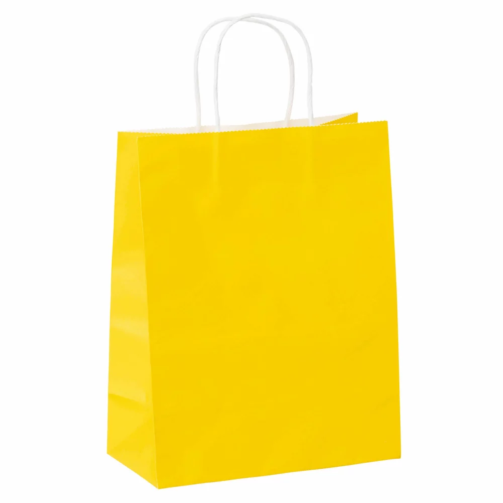 Sac de magasinage en papier kraft teinté couleur 1C1S (8,3" x 4,3" x 10,6")