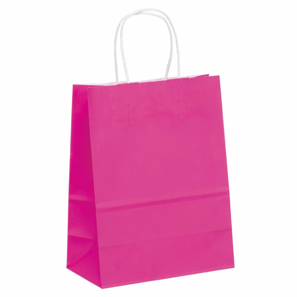 Sac de magasinage en papier kraft teinté couleur 1C1S (8,3" x 4,3" x 10,6")