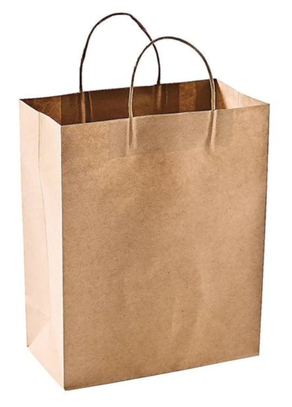 Sac de magasinage en papier kraft naturel recyclé 2C1S (10"x5"x13")