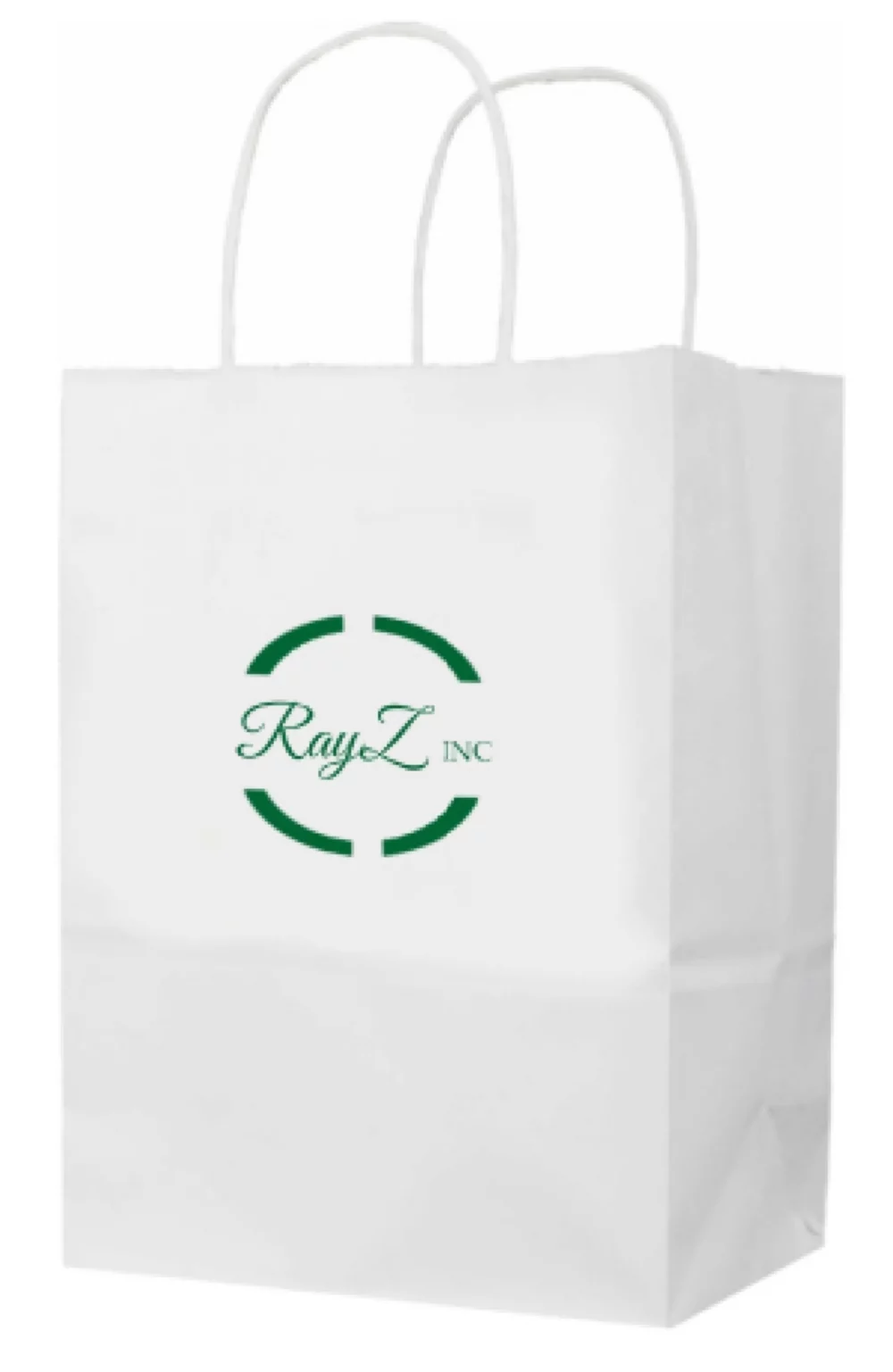 Sac de magasinage en papier kraft blanc recyclé 1C1S (10"x5"x13")