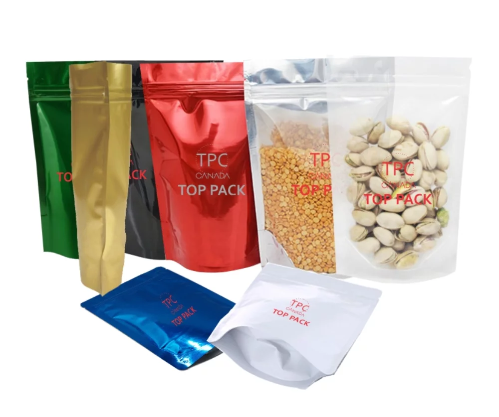 Clear Or Opaque Plastic Stand Up Pouch With Zipper Seal, 1C2S (6.3"x9.05"x3.54")