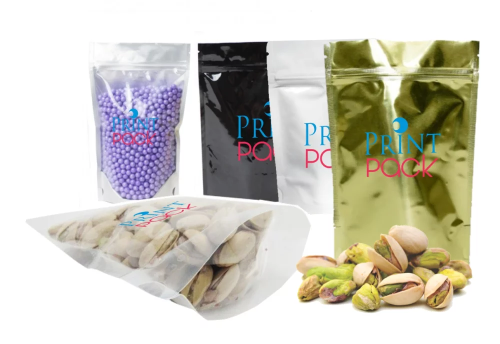 Clear or Opaque Plastic Stand Up Pouch w/Zipper Seal, 2C2S (6.3"x9.05"x3.54")