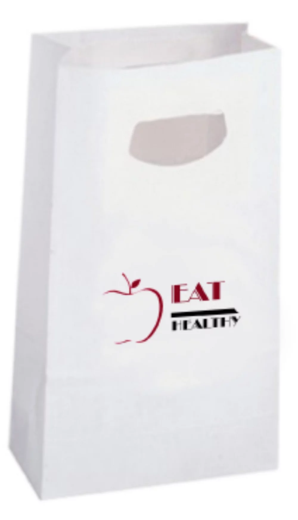 White Die Cut Handle 2C1S (8"x4"x13 5/8")