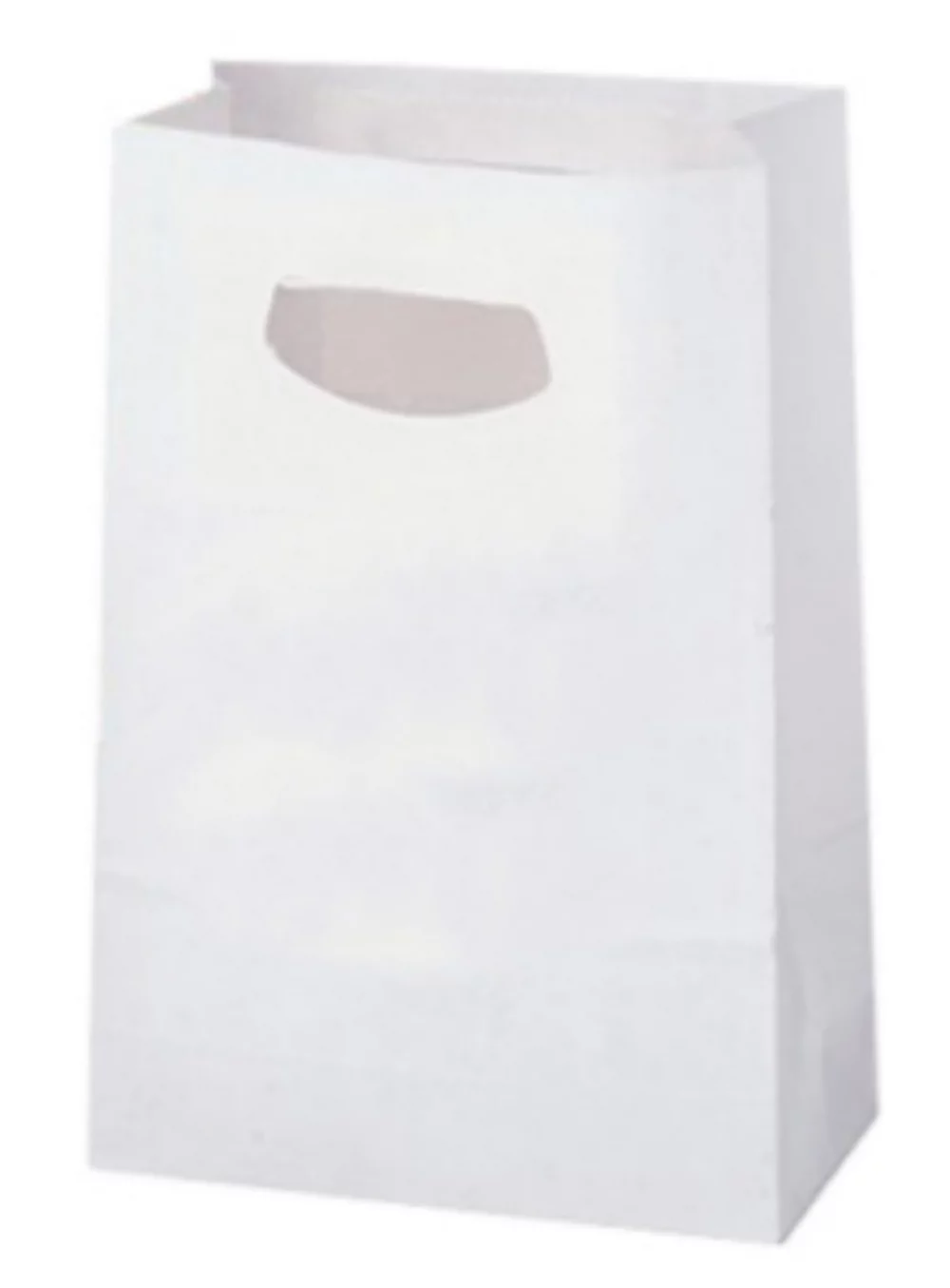 White Die Cut Handle 2C1S (8"x4"x13 5/8")