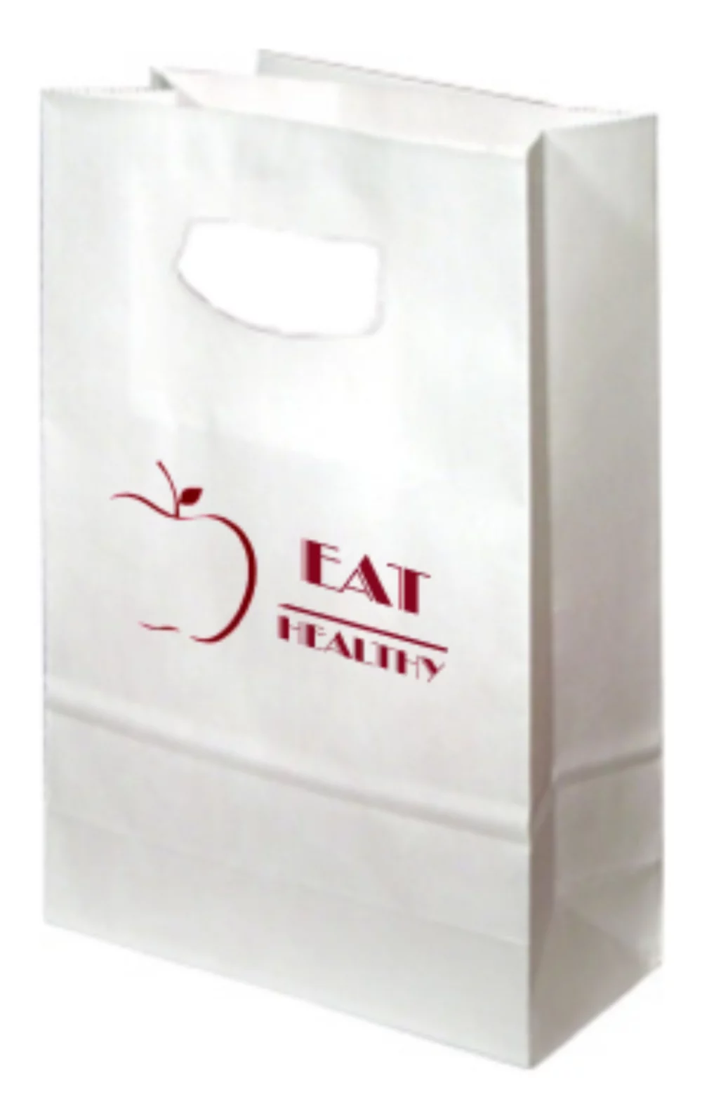 Gloss White Kraft Die Cut Handle 1C1S (7 1/8"x3¼"x10¾")