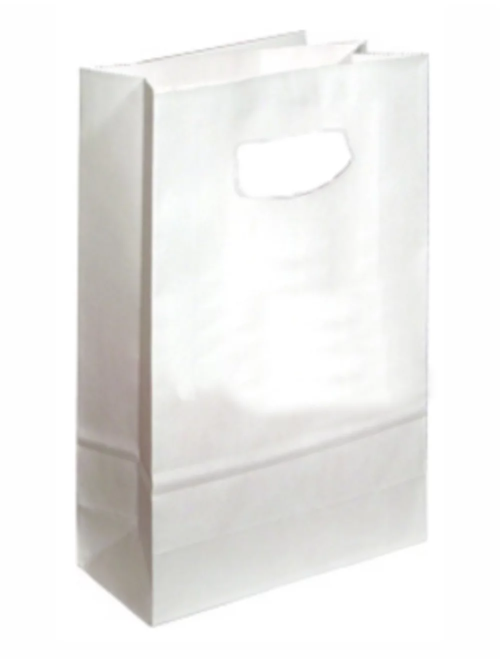 Gloss White Die Cut Handle 1C1S (8"x4"x13 5/8")
