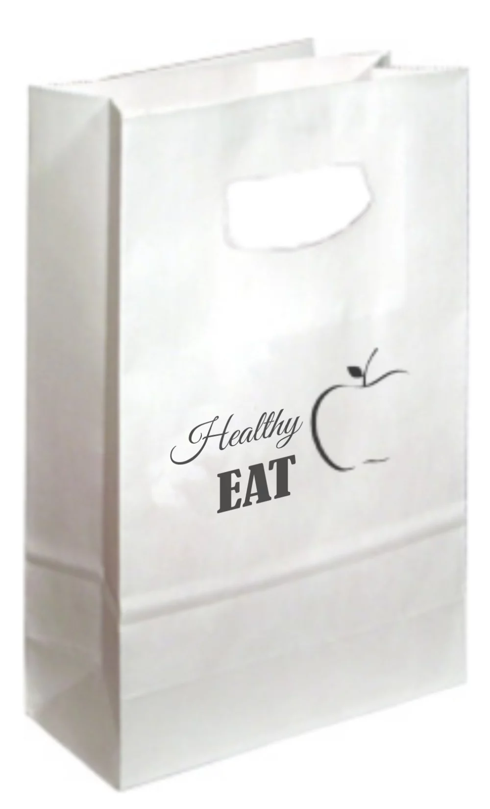 Gloss White Die Cut Handle 1C1S (8"x4"x13 5/8")