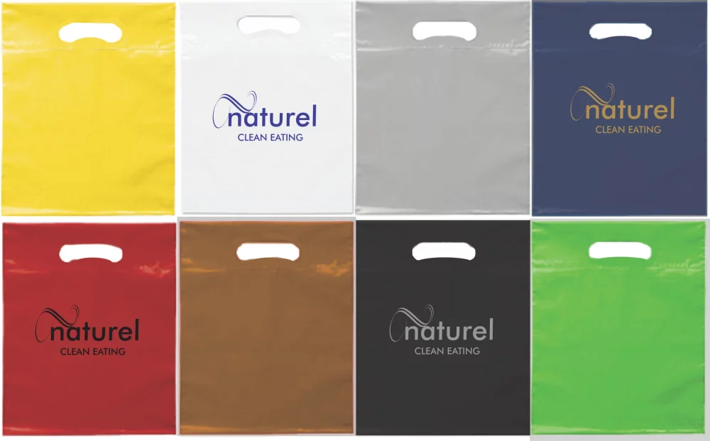 Sacs découpés en dépliant colorés - Couleur recyclable - 1C2S (12" x 16" + 3")