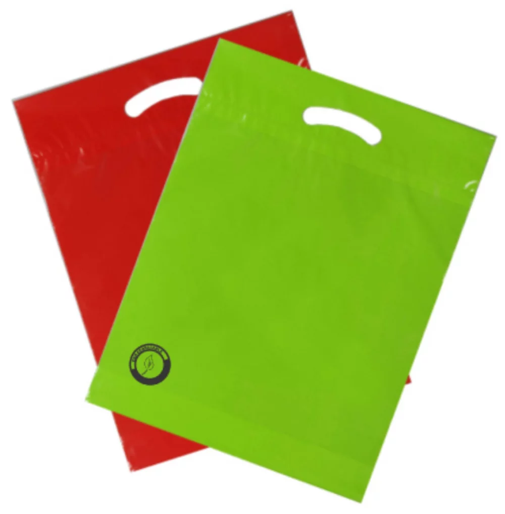 Sacs découpés en dépliant colorés - Couleur recyclable - 1C2S (12" x 16" + 3")