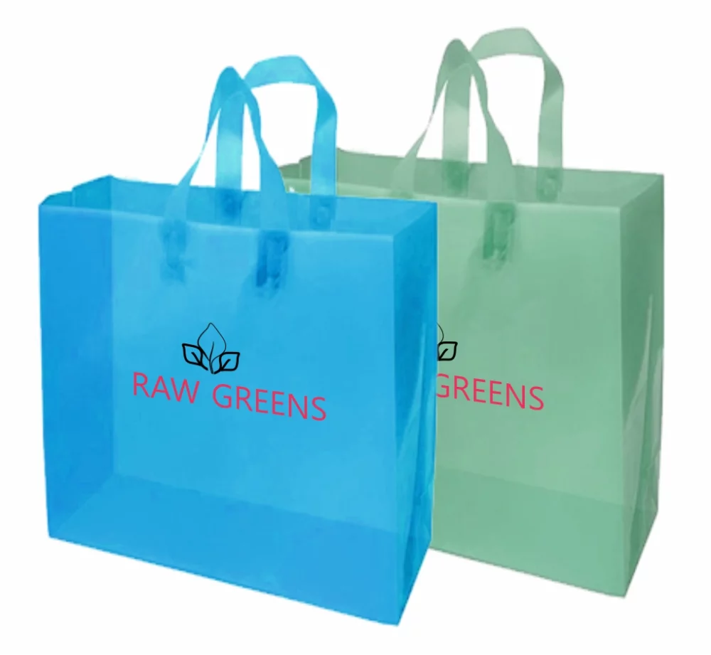 Colored Frosted Plastic Soft Loop Shopping Bag 2C1S (16"x6"x18")