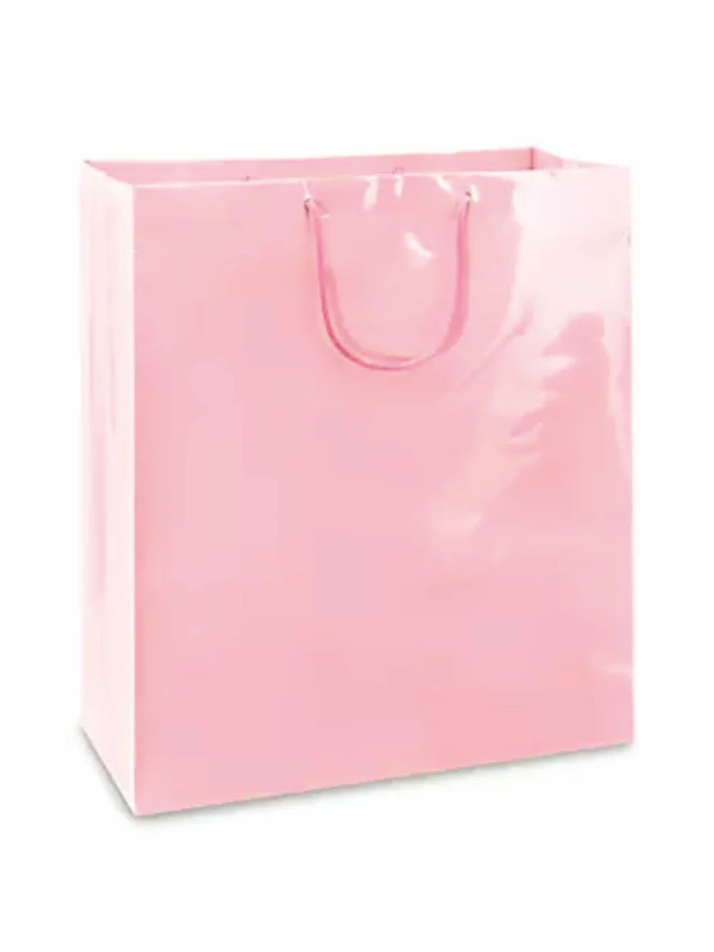 Sac cadeau avec poignée en corde brillante laminée (16"x6"x18")