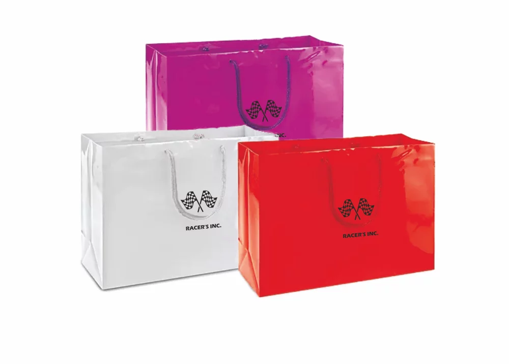 Laminated Gloss Colored Rope Handle Gift Bag (16"x6"x12")