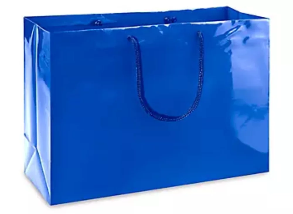 Laminated Gloss Colored Rope Handle Gift Bag (16"x6"x12")