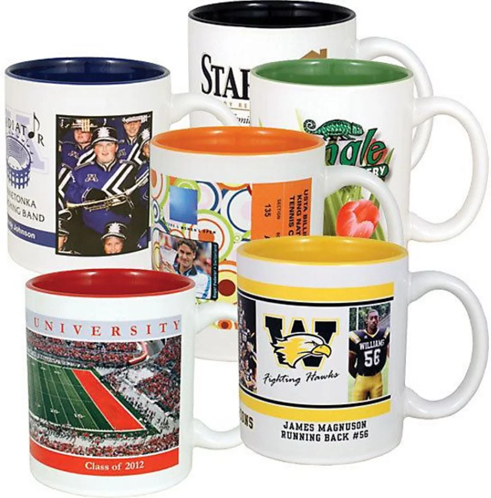 Tasse à accent de couleur en céramique pleine couleur 11 oz