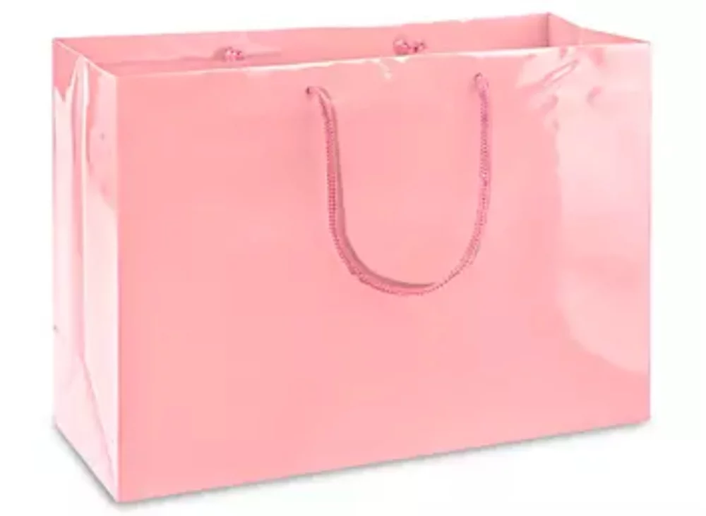 Laminated Gloss Colored Rope Handle Gift Bag (16"x6"x12")