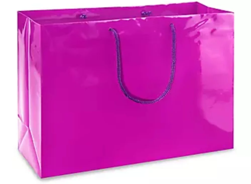 Laminated Gloss Colored Rope Handle Gift Bag (16"x6"x12")