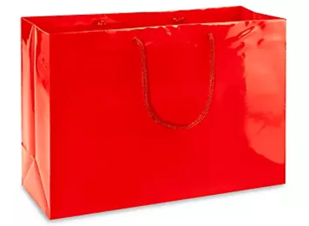 Laminated Gloss Colored Rope Handle Gift Bag (16"x6"x12")