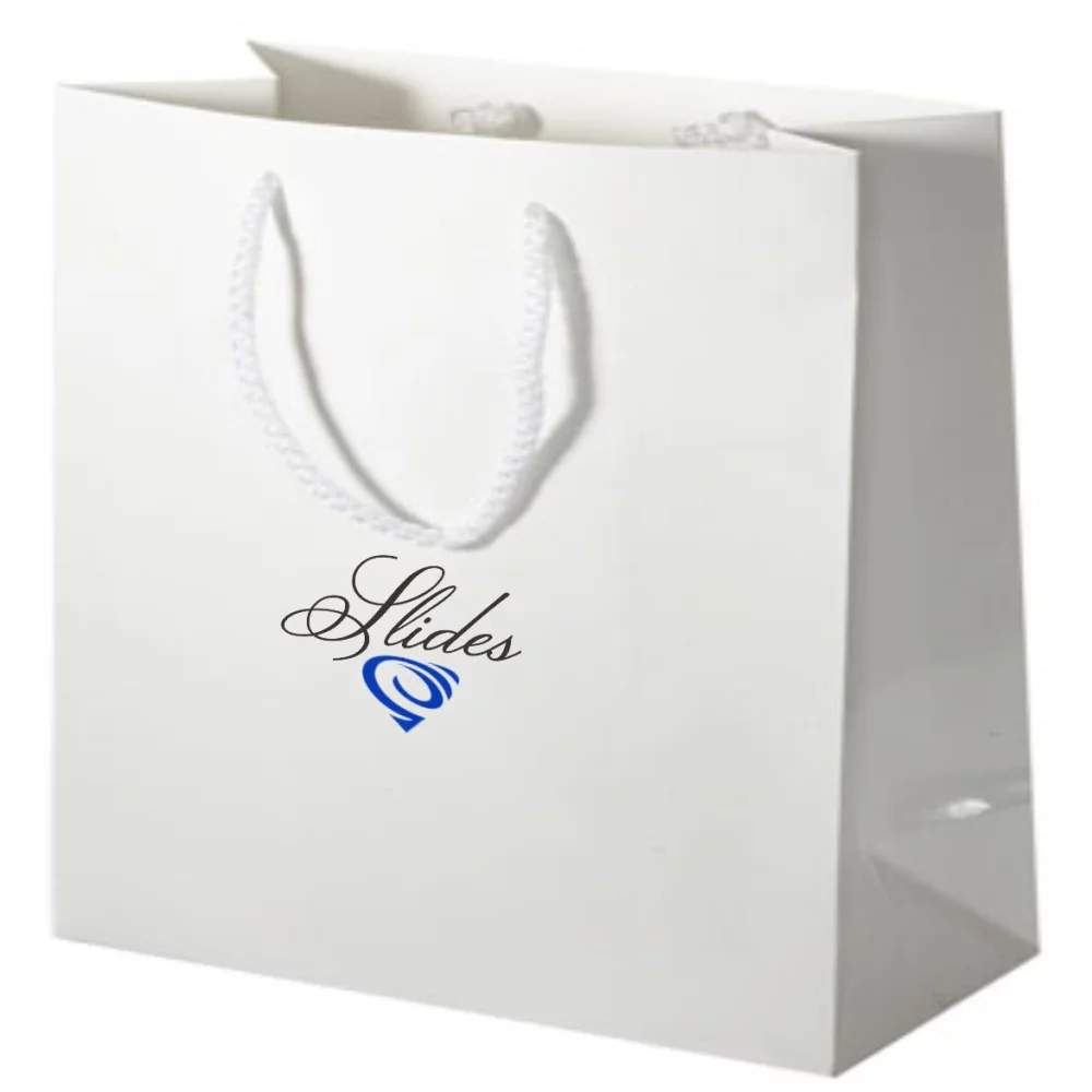 Laminated Gloss White Rope Handle Gift Bag (6.5"x3.5"x6.5")