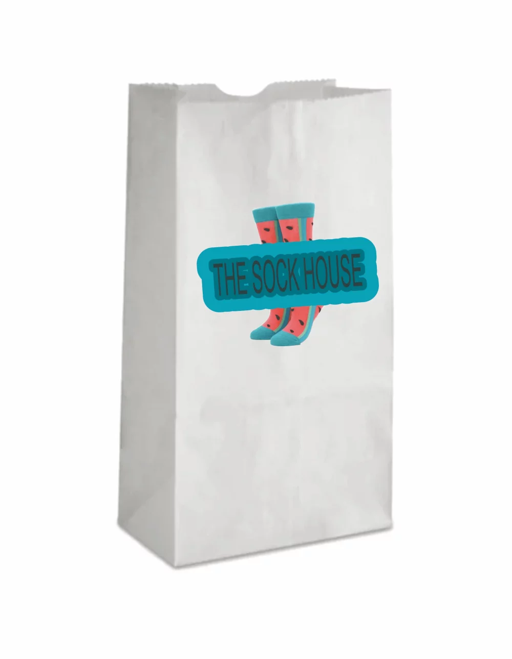 Grocery Bag White #3lb, Digital (4"X2X8")