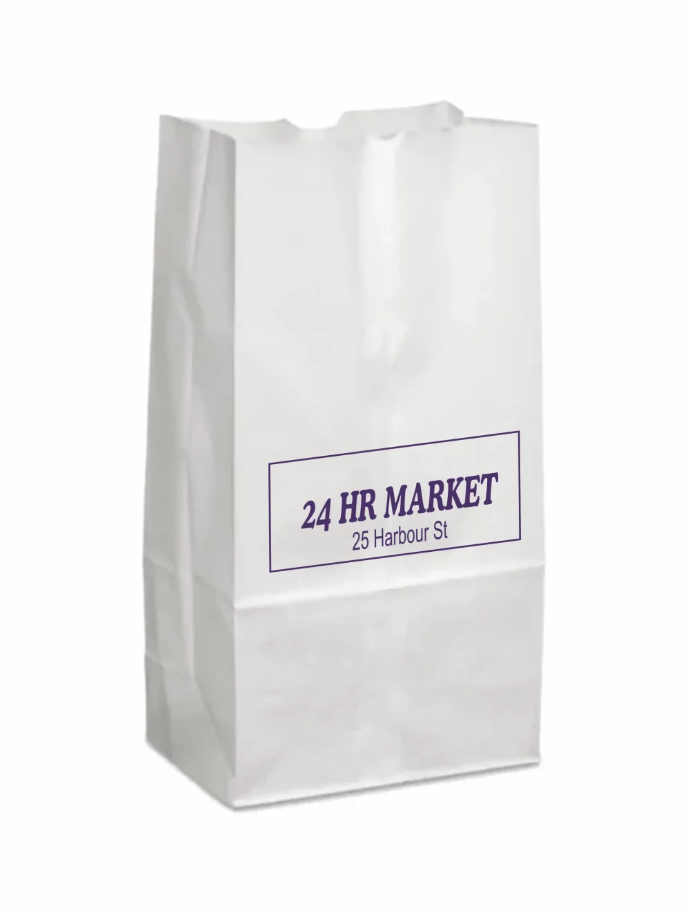 Grocery Bag White #5lb, 1C1S (6"X3X11")