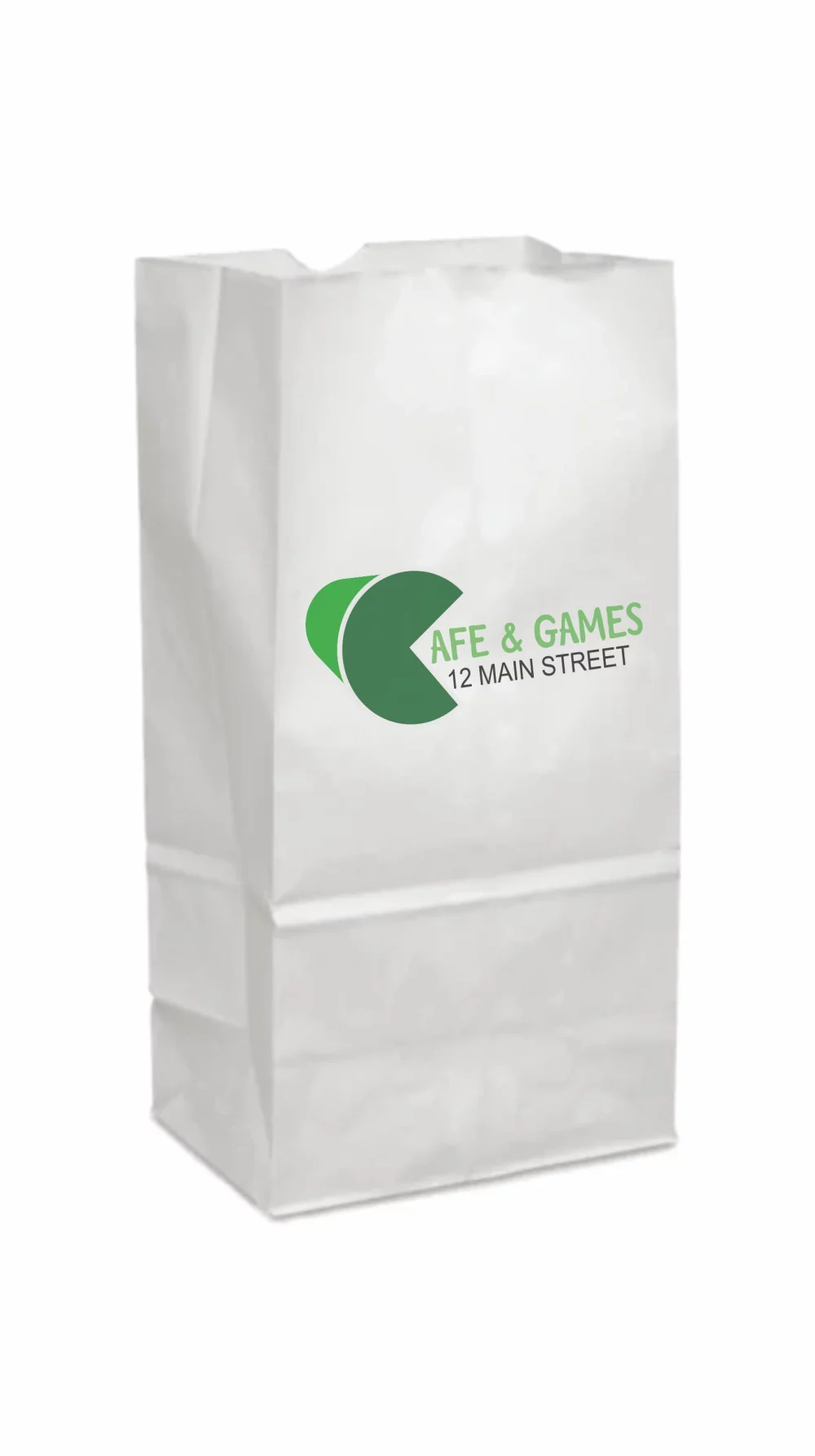 Sac d'épicerie blanc #8lb, numérique (6"X3X12")