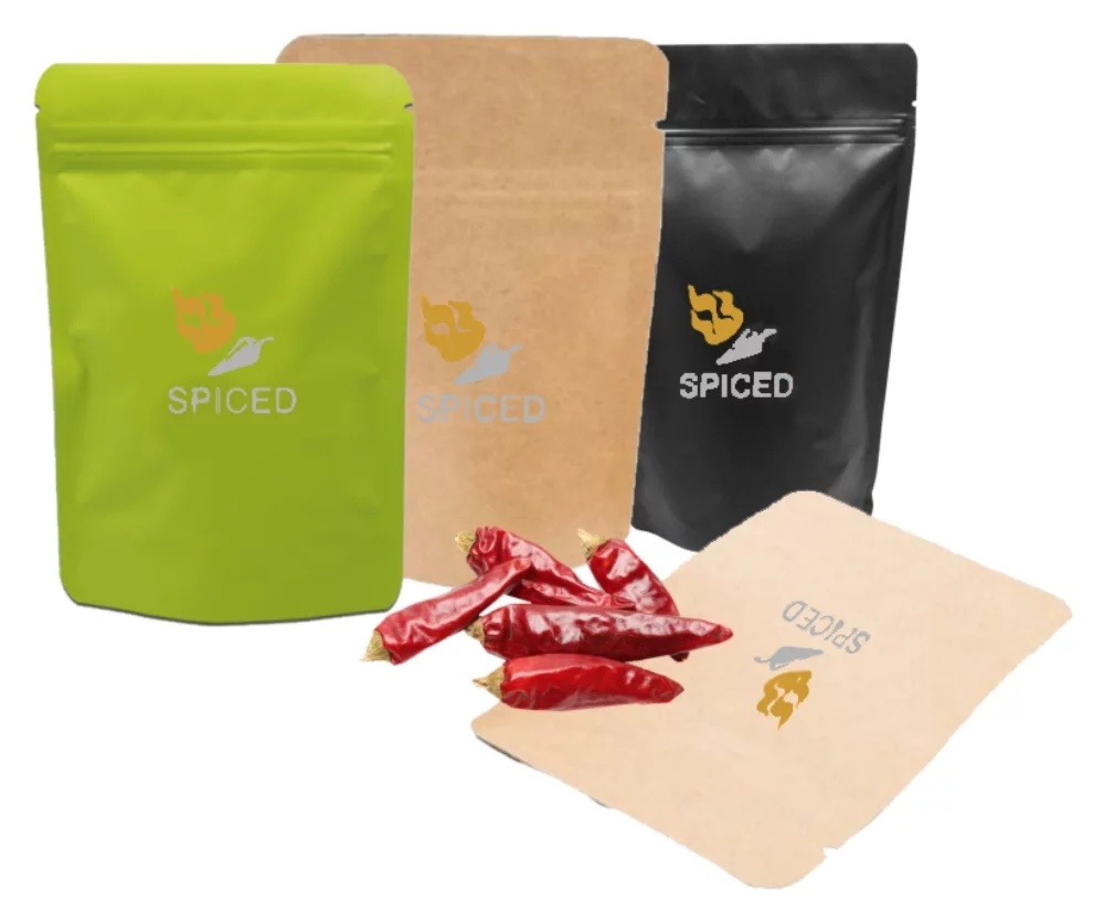 Paper Stand Up Pouch w/Zipper Seal, 2C2S (5.12"x8.27"x3.15"