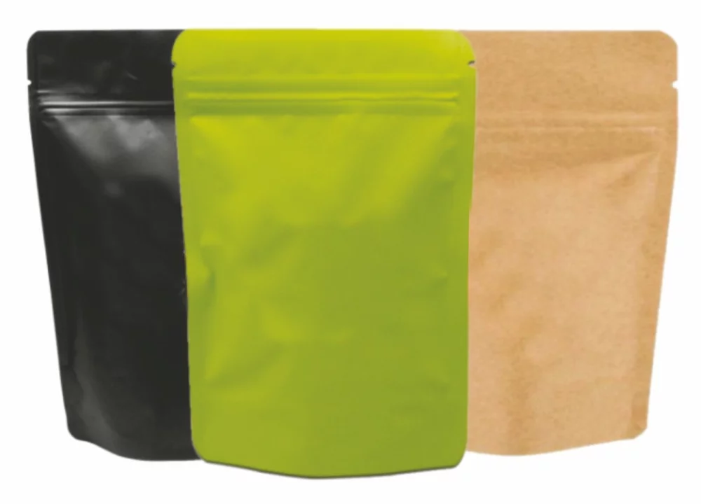 Paper Stand Up Pouch w/Zipper Seal, 2C2S (6.3"x9.05"x3.54")