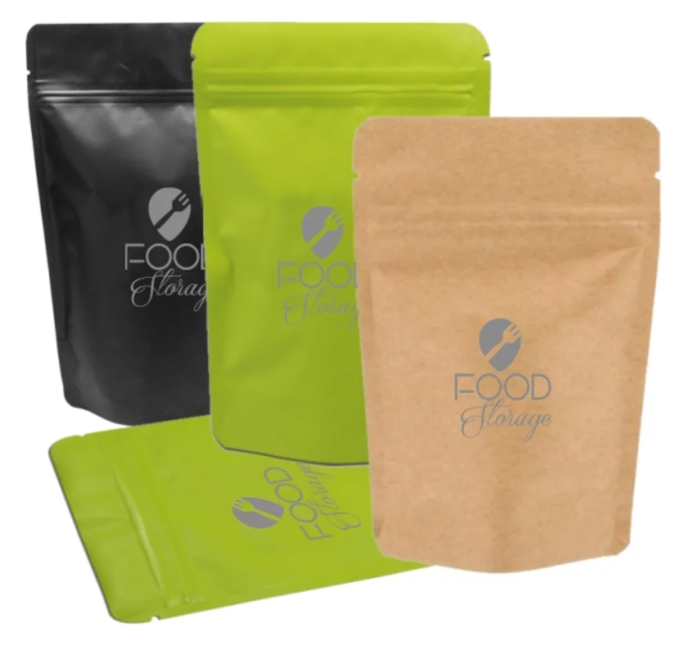 Paper Stand Up Pouch w/Zipper Seal, 1C2S (6.3"x9.05"x3.54")