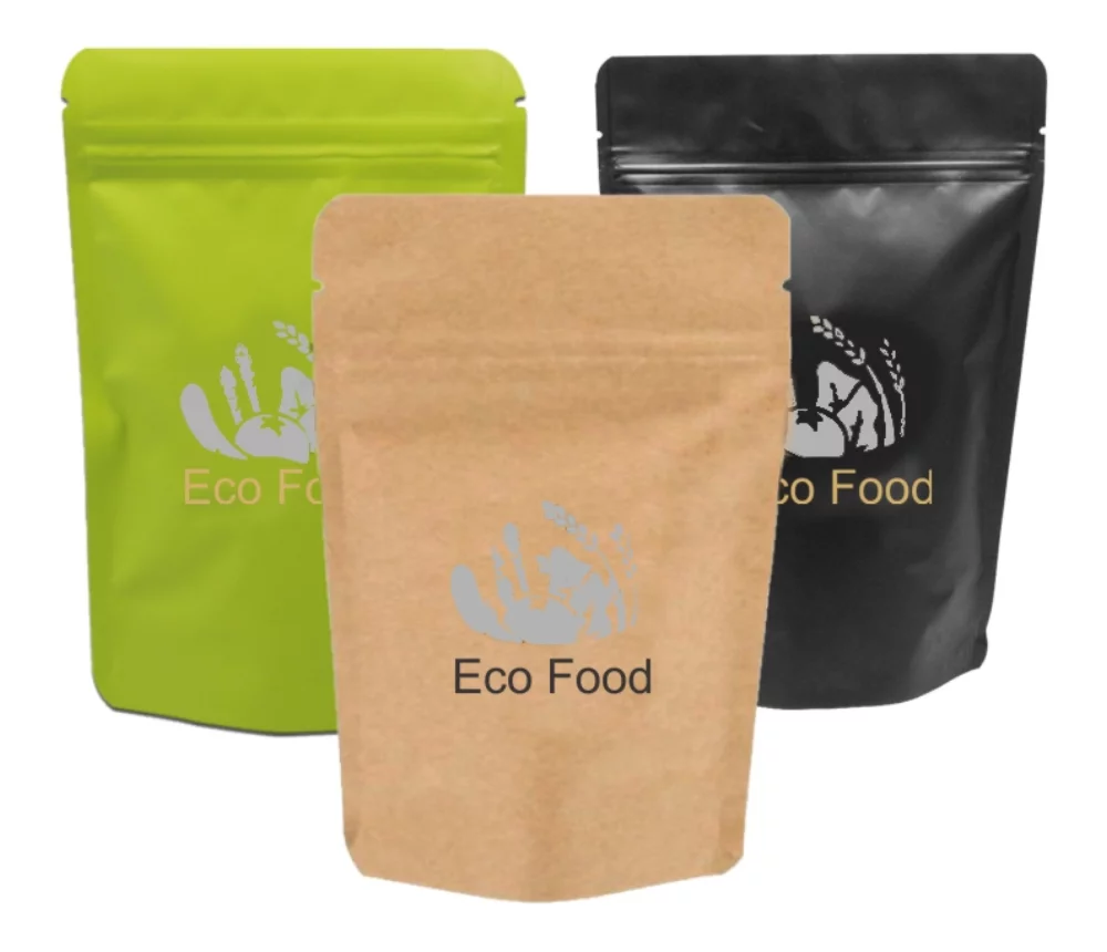 Paper Stand Up Pouch w/Zipper Seal, 2C2S (6.3"x9.05"x3.54")