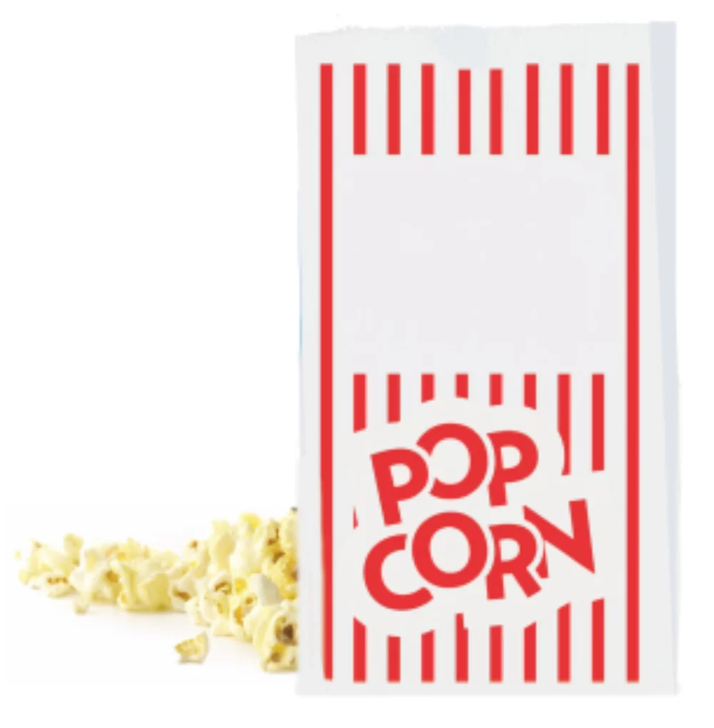White Kraft Stock Design Popcorn Bag - Digital Printing (4.75"x2.8"x8.8")