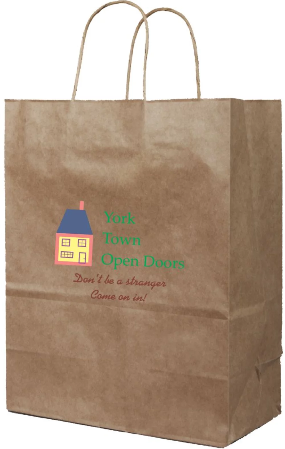 Recycled Natural Kraft Paper Shopping Bag - Digital Print (10"x5"x13")