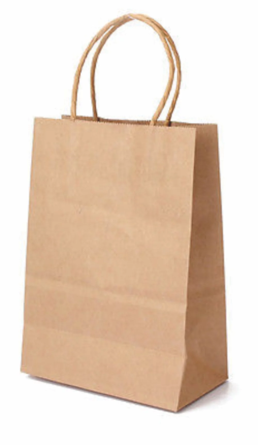 Recycled Natural Kraft Paper Shopping Bag - Digital Print (5.5"X3.5"X8")