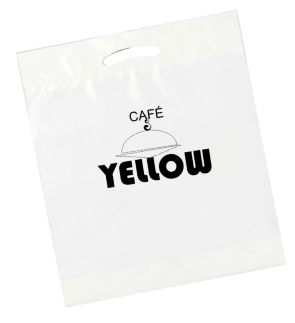 1.35 Mil Recycled White Fold Over Die Cut Bag 1C2S (16"x18"x4")