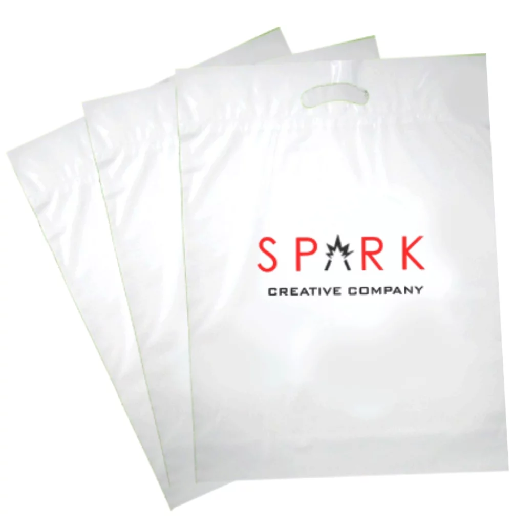 1.5 Mil Recycled White Fold Over Die Cut Bag 2C2S (9"x12")