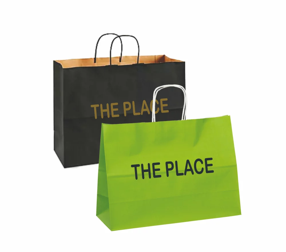 Color Tinted Kraft Paper Shopping Bag 1C1S (16"x6"x12.5")