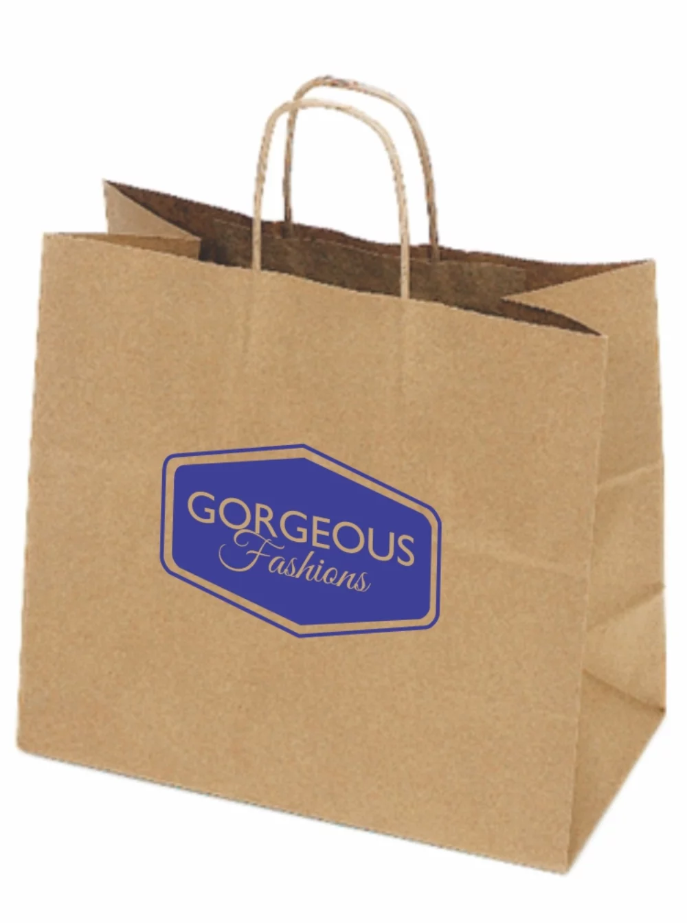Recycled Natural Kraft Paper Shopping Bag 1C1S (13"x7"x17")