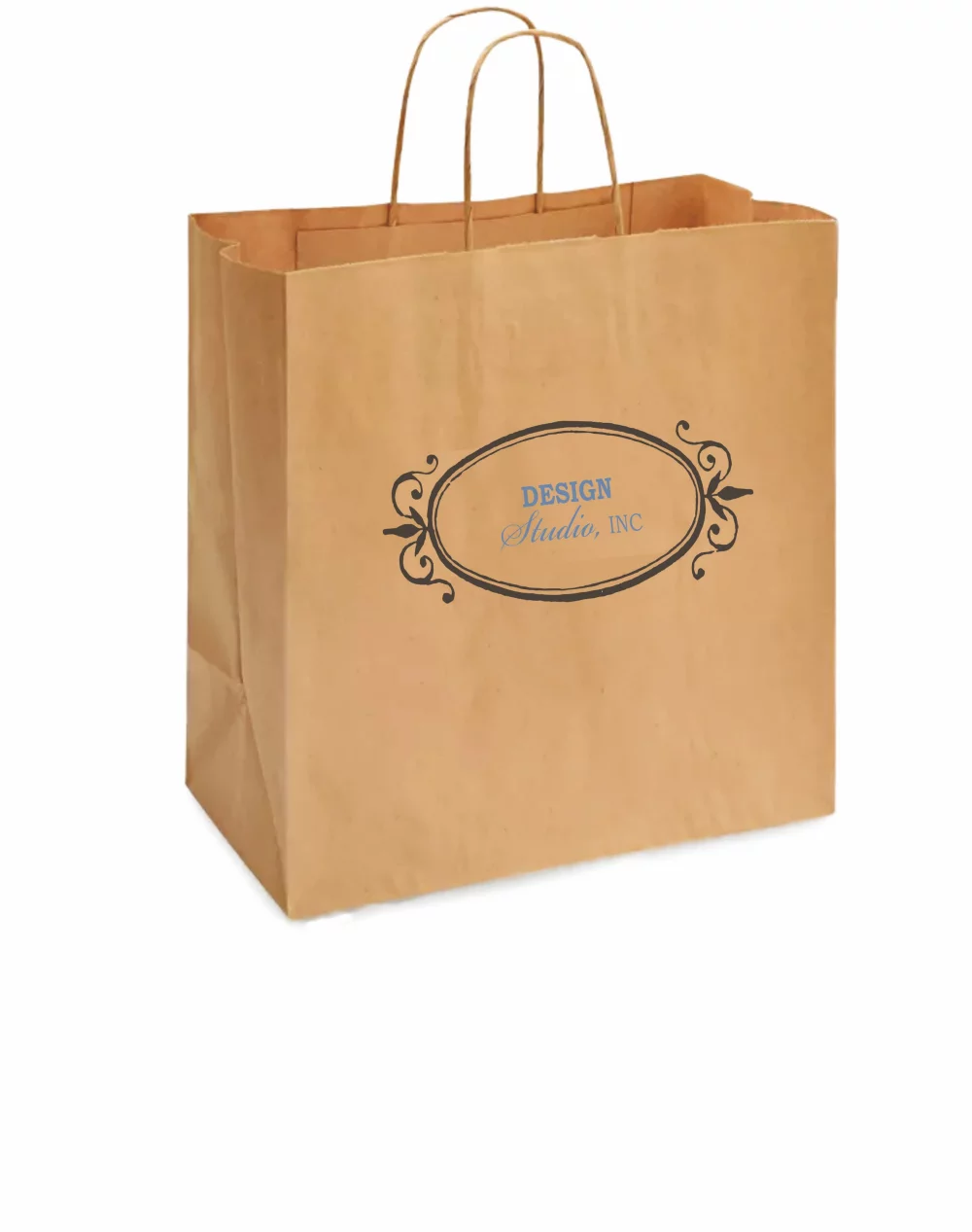 Recycled Natural Kraft Paper Shopping Bag 2C1S (13"x7"x13")