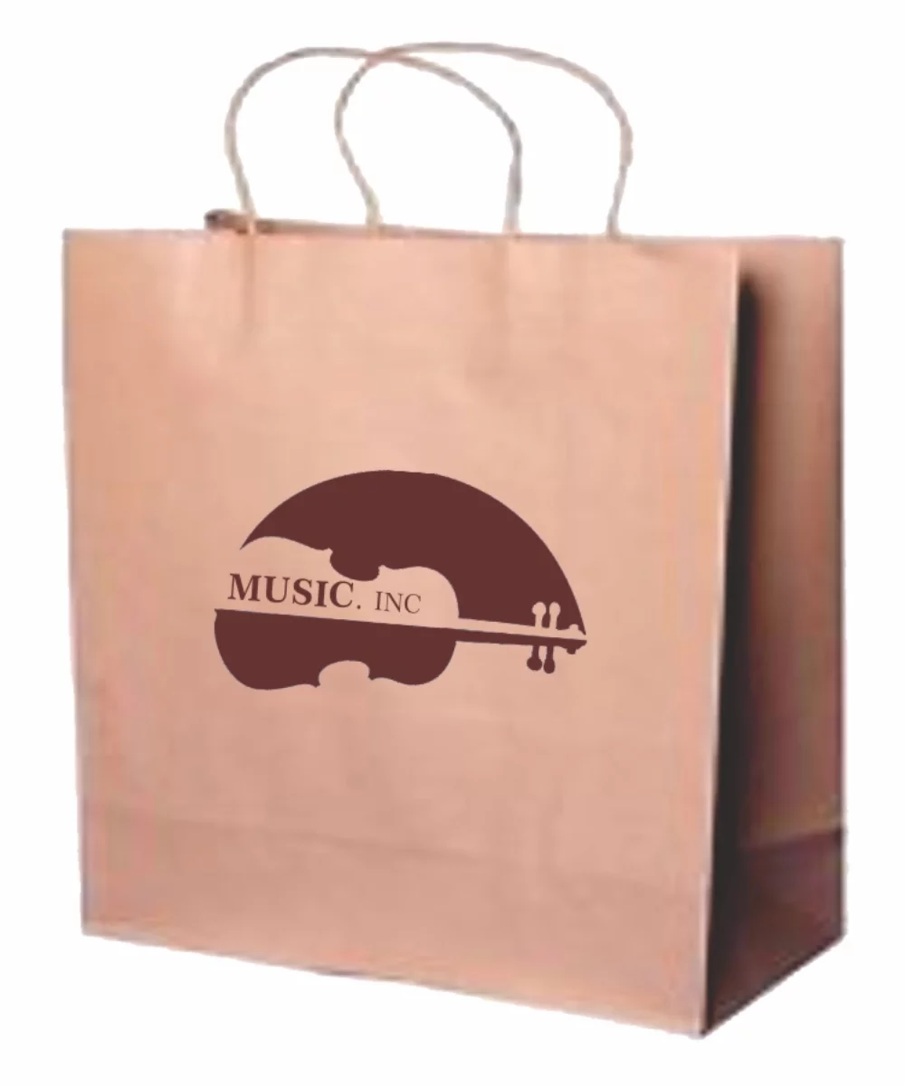 Sacs de magasinage en papier kraft naturel recyclé 1C1S (18"x7"x19")