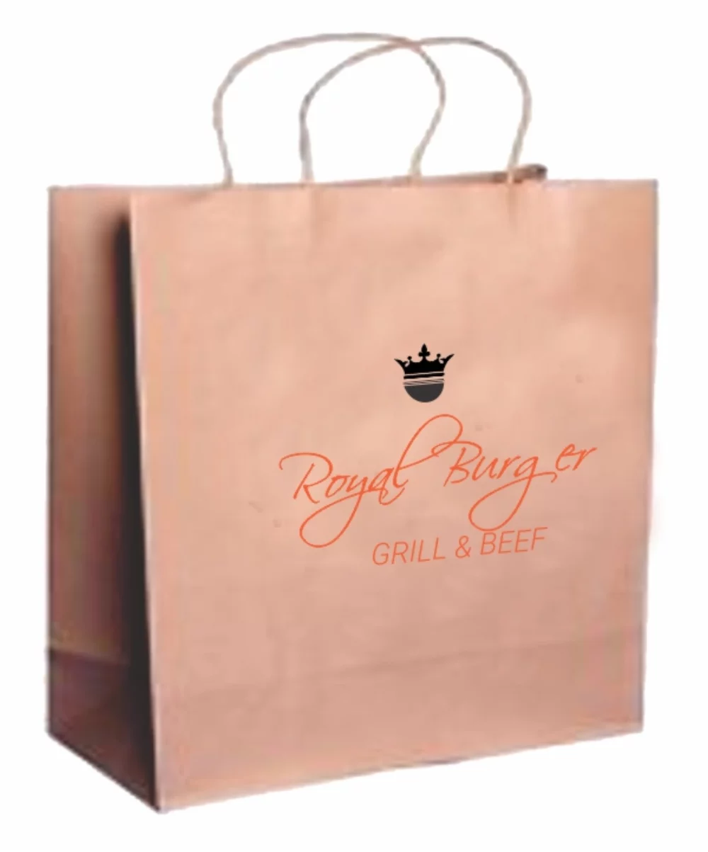 Sacs de magasinage en papier kraft naturel recyclé 2C1S (18"x7"x19")
