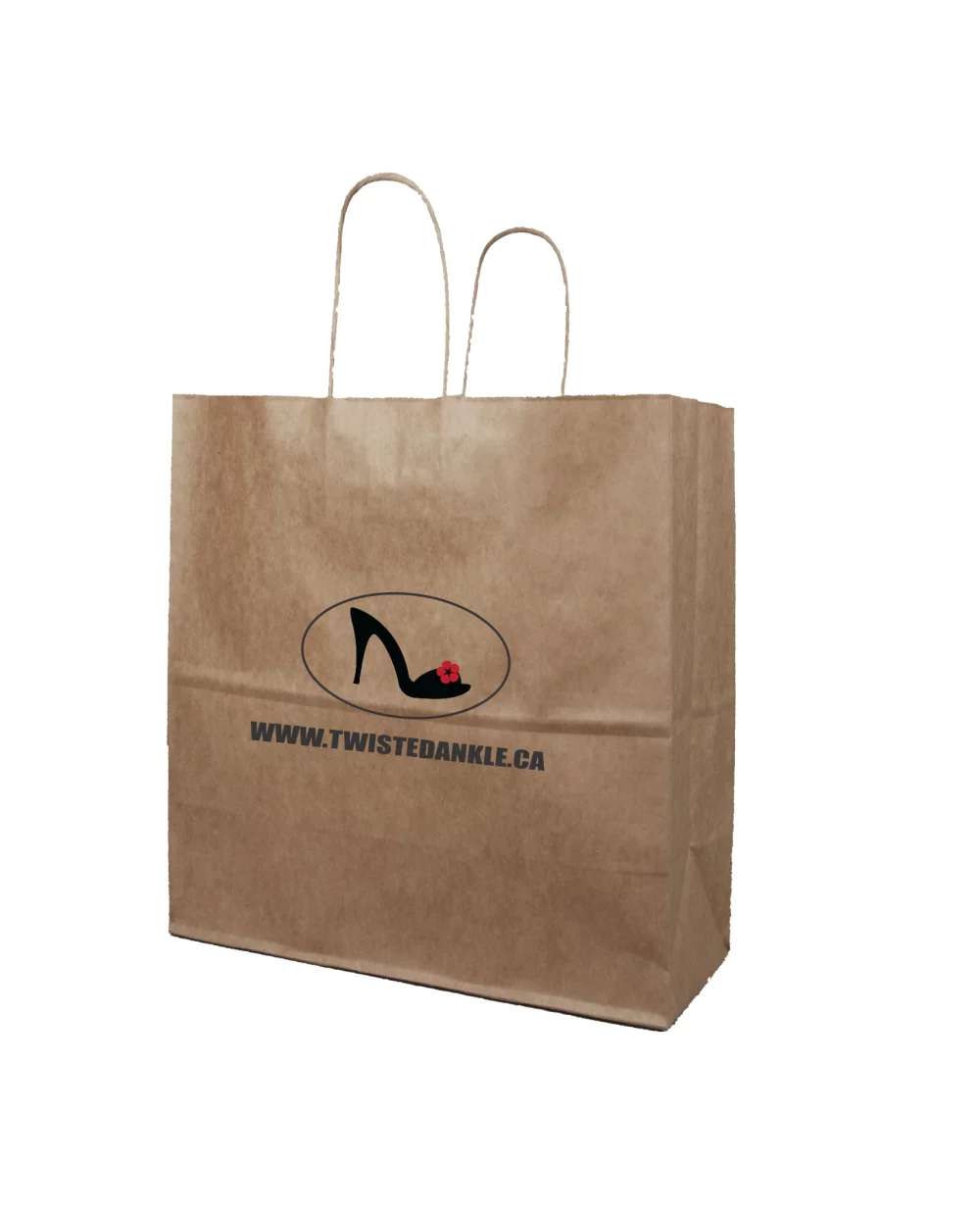 Recycled Natural Kraft Paper Shopping Bag w/Digital Print (13"x7"x13")