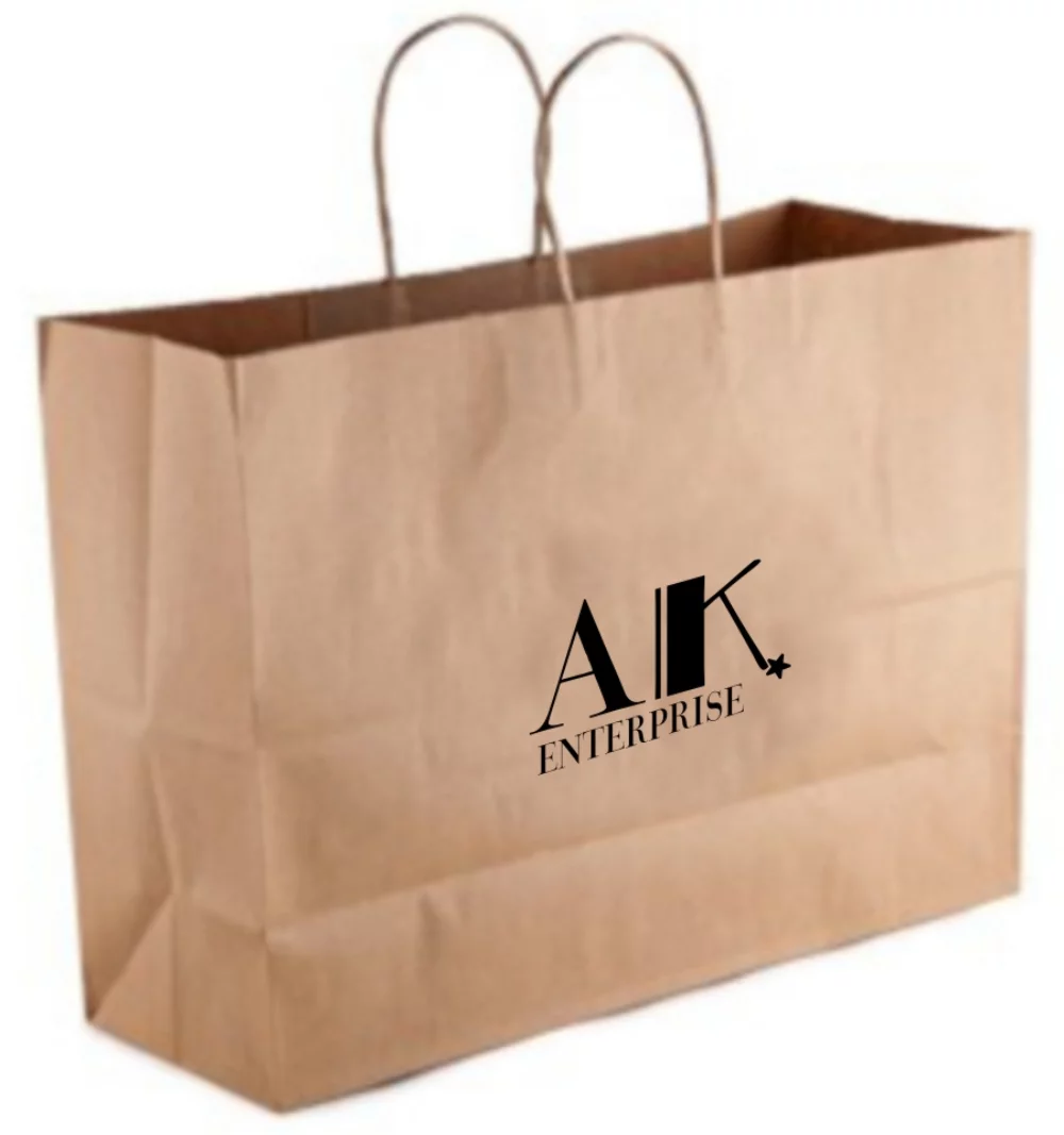 Recycled Natural Kraft Paper Shopping Bag 1C1S (16"x6"x12.5")