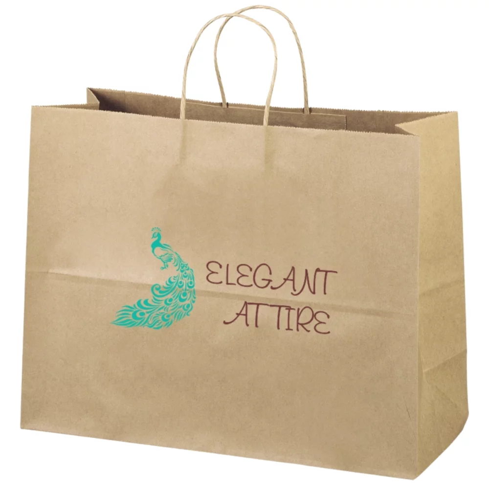 Recycled Natural Kraft Paper Shopping Bag 2C1S (16"x6"x12.5")