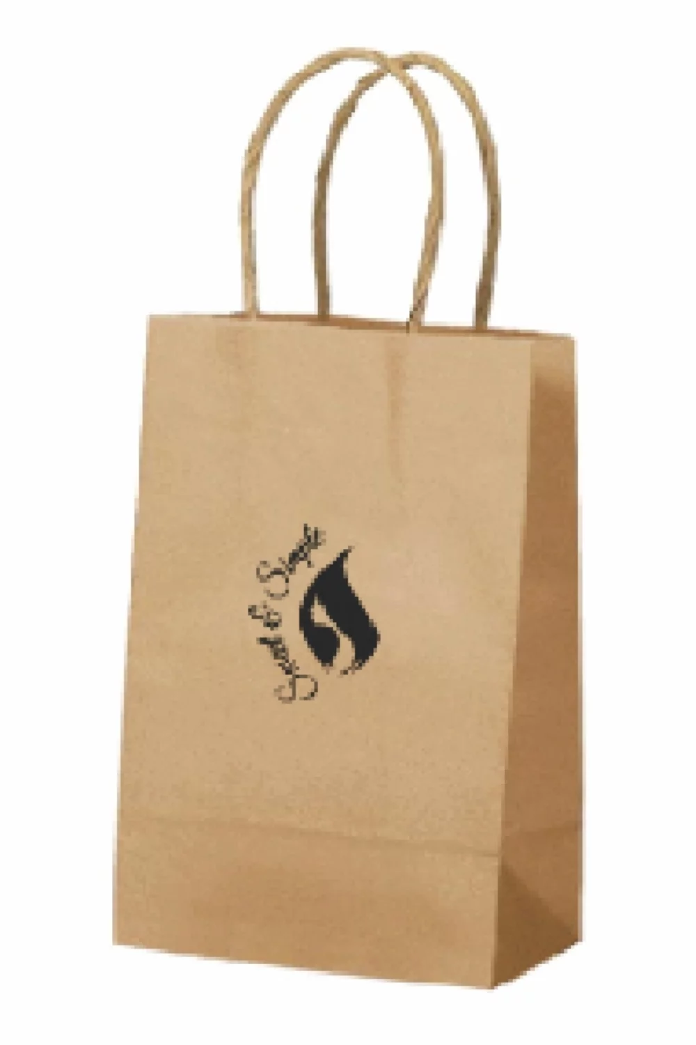 Recycled Natural Kraft Shopping Bag 1C1S (5.5"x3.5"x8")