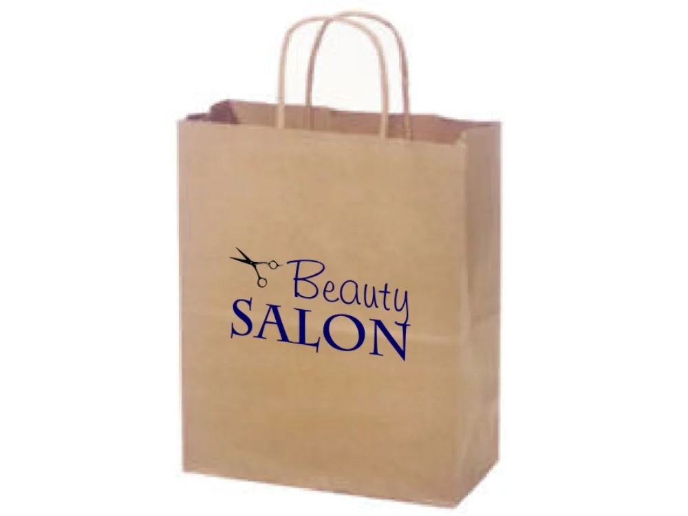 Recycled Natural Kraft Paper Shopping Bag 2C1S (8"x4.5"x10.75")