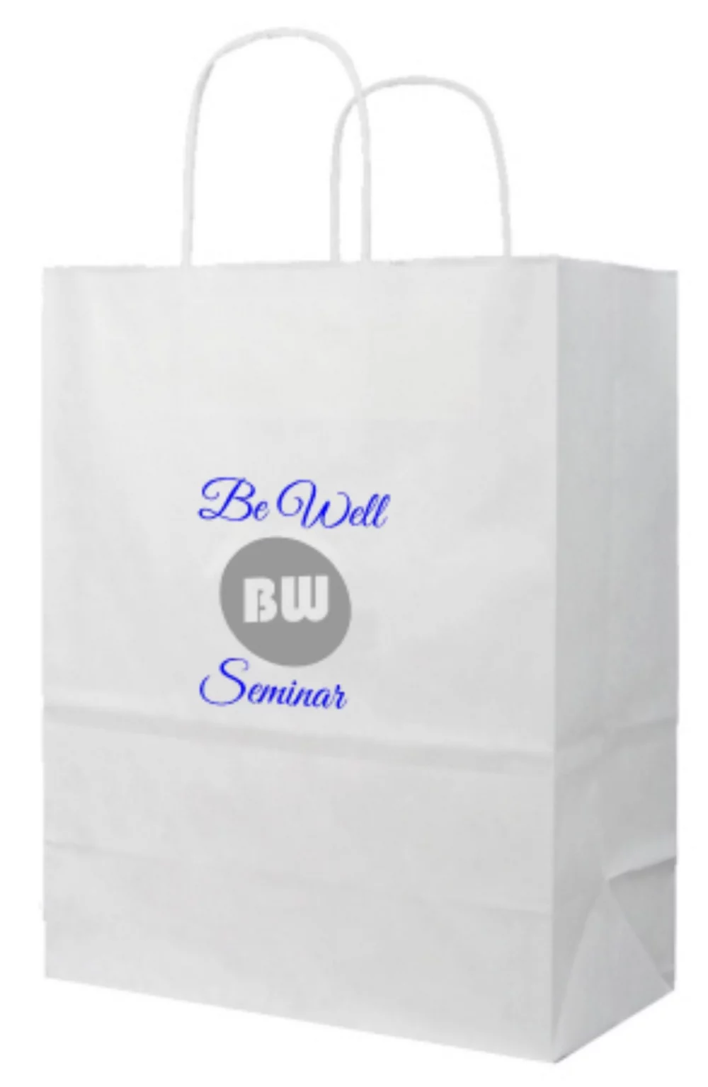 Sac de magasinage en papier kraft blanc 2C1S (16"x6"x19")