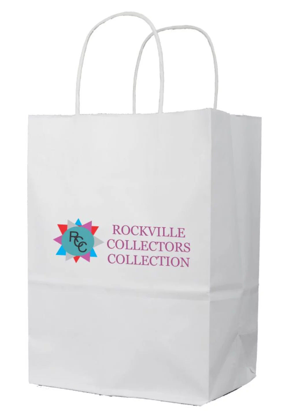 White Kraft Paper Paper Shopping Bag w/Digital Print (10"x5"x13")