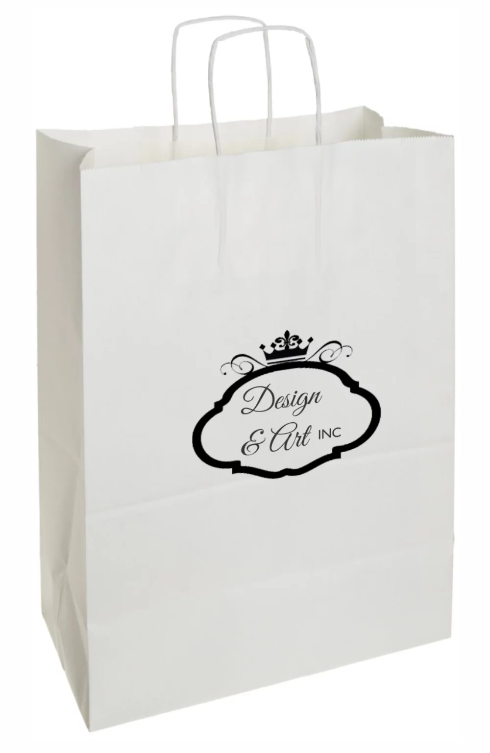 White Kraft Paper Shopping Bags 1C1S (13"x7"x17")