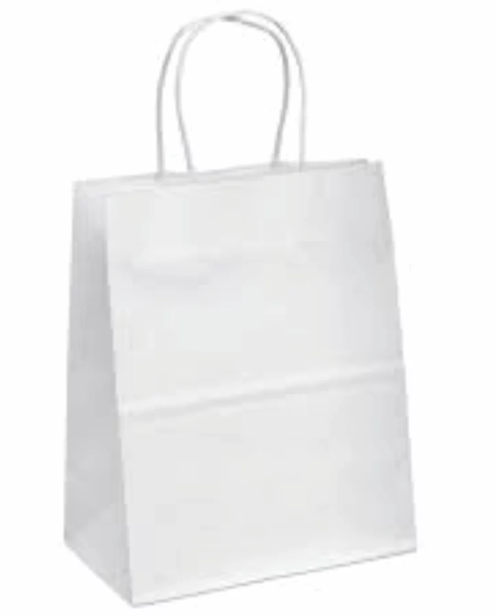 White Kraft Paper Shopping Bag 2C1S (8"x4.5"x10.75")